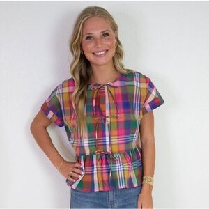JODIFL Multicolor Plaid Blouse
